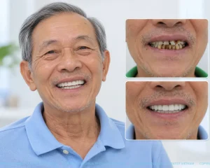 Before and after all on 4 dental implants for patients